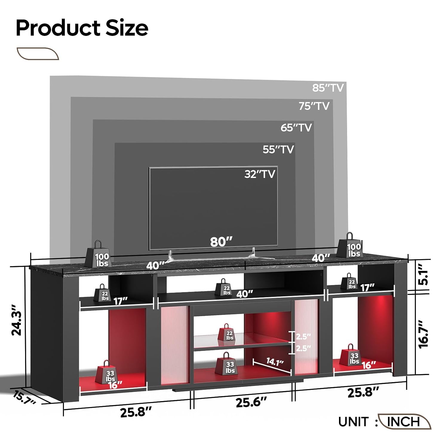 Gaming Console Tv Stand - 80 Inch TV Stand Entertainment Center