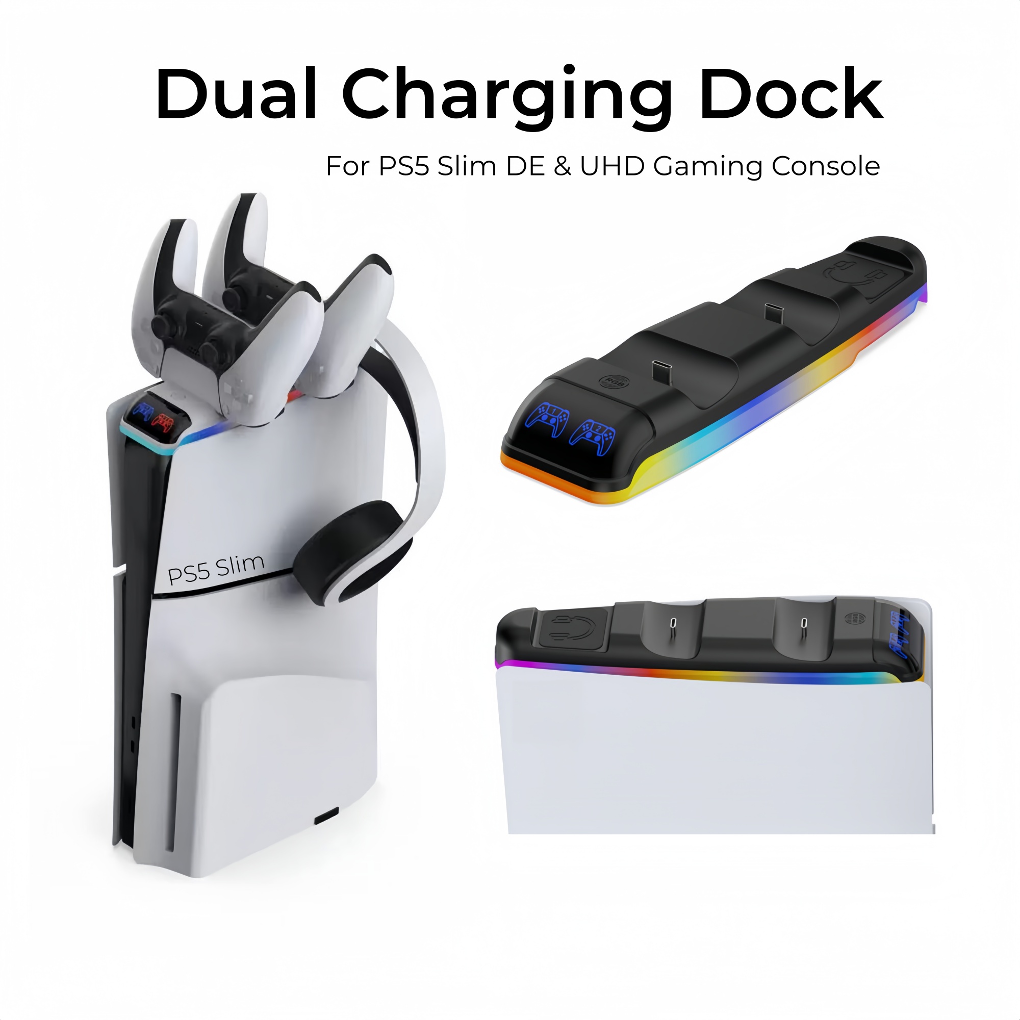 RGB Light Charging Dock For PS - đánh giá và giá Sony Console Ps5 Slim