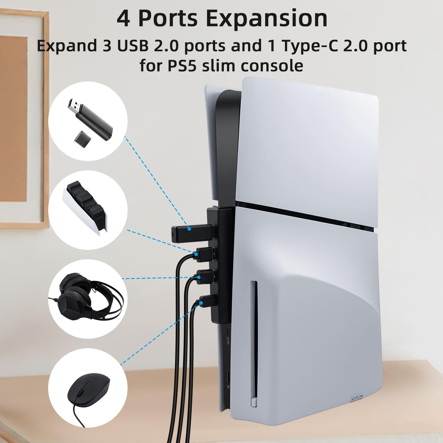 4 Ports USB Hub for PS5 Slim D - đánh giá và giá Sony Console Ps5 Slim