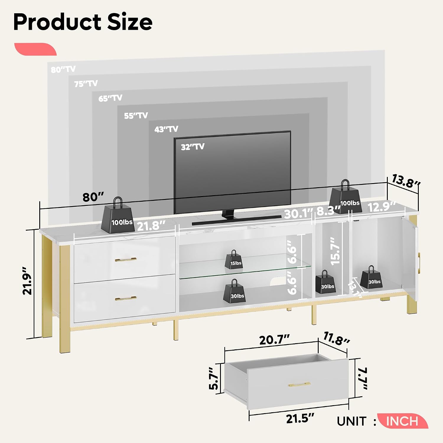 TV Stand For 75/80/85 Inch TVs - đánh giá và giá Gaming Console Tv Stand