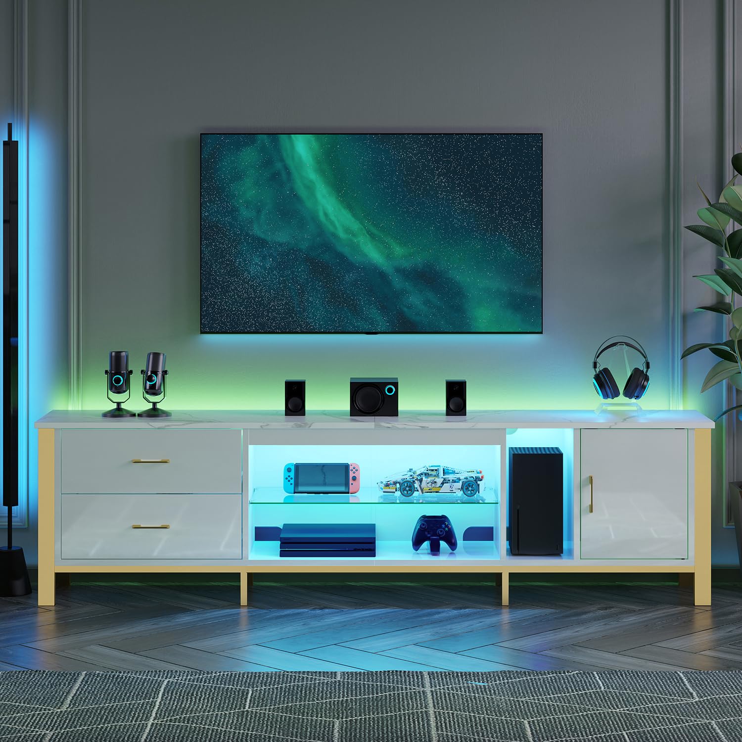 TV Stand For 75/80/85 Inch TVs - đánh giá và giá Gaming Console Tv Stand