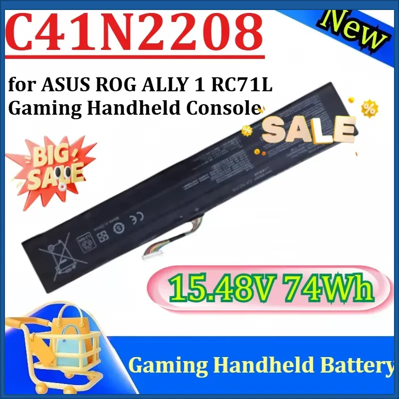 New C41N2208 15.48V 74Wh High  - đánh giá và giá Gaming Console Rog
