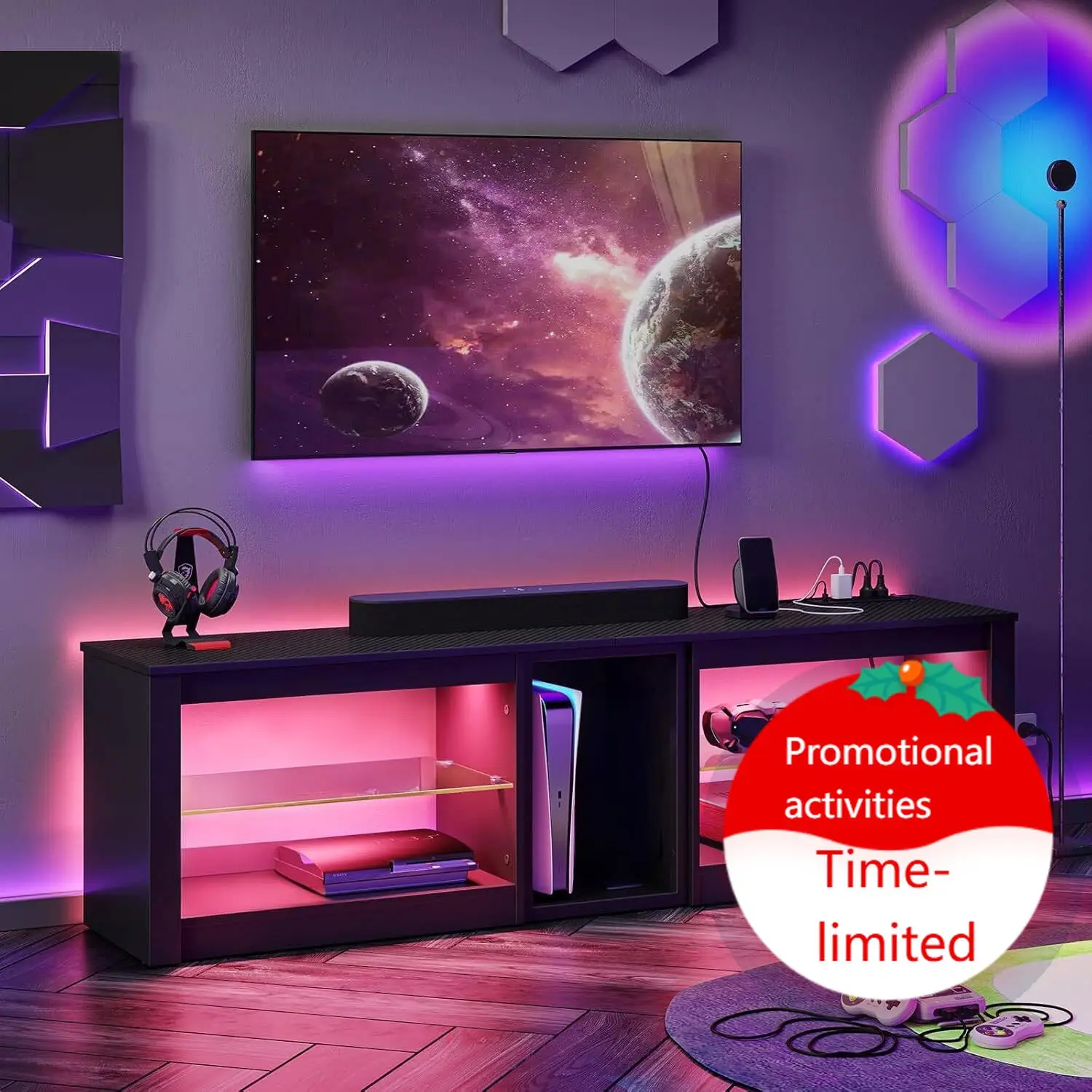 Entertainment Center for PS5 T - đánh giá và giá Gaming Console Tv Stand