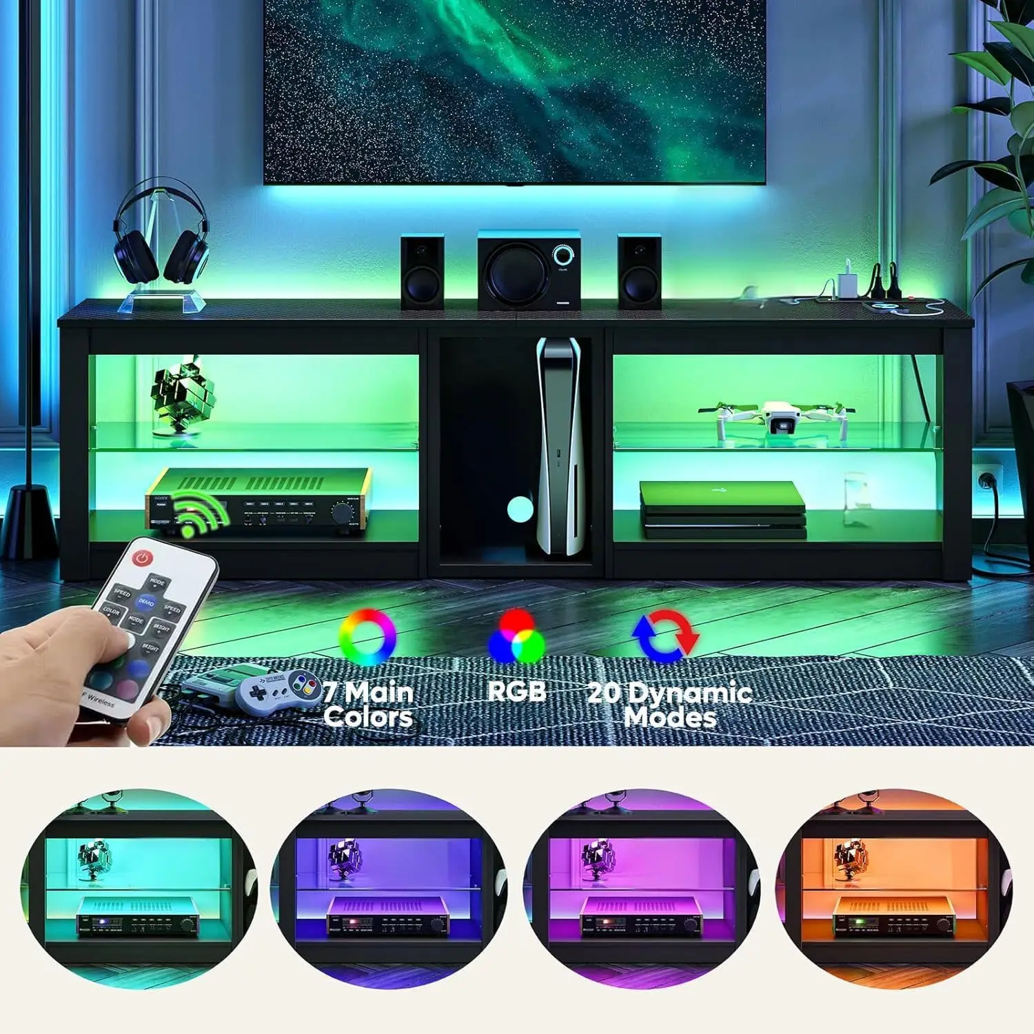 Entertainment Center for PS5 T - đánh giá và giá Gaming Console Tv Stand